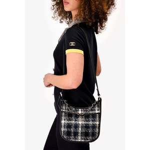 Pre-loved Chanel™ 2018 Navy/White Tweed Jungle Stroll Hobo Crossbody